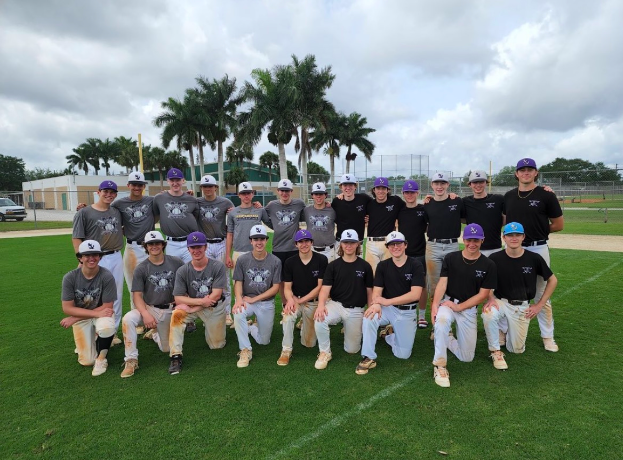 Baseball players pose for a photo on the training trip to Florida last spring. 