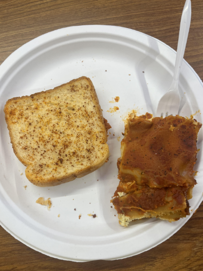 On September 28 students were served lasagna and garlic bread for lunch. This is one of the many school lunches offered at Southwest. 